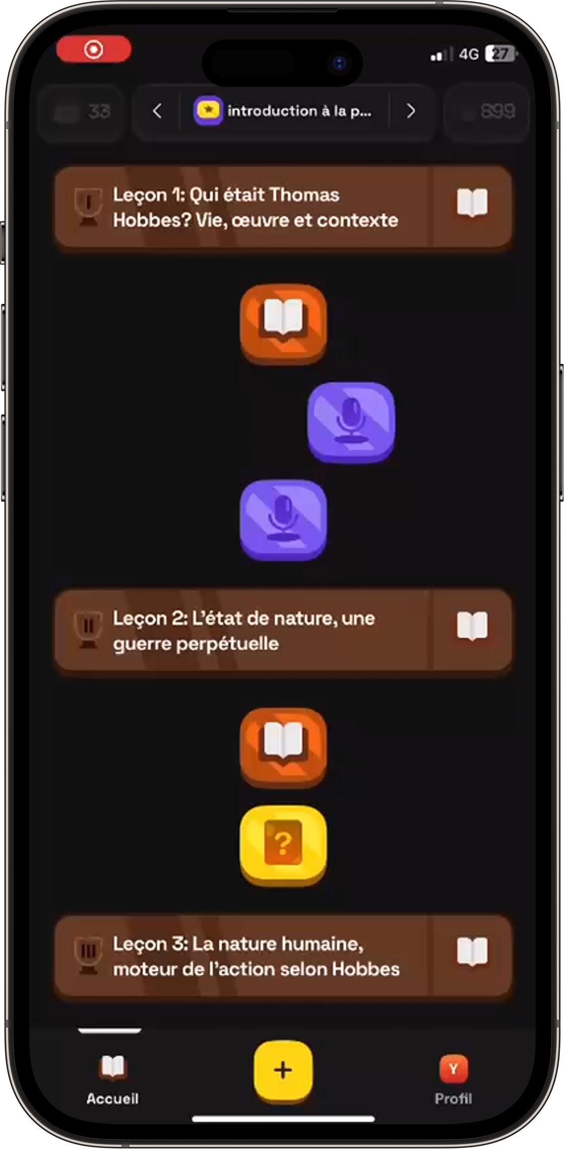 BrainQraft App - Interface de révision gamifiée
